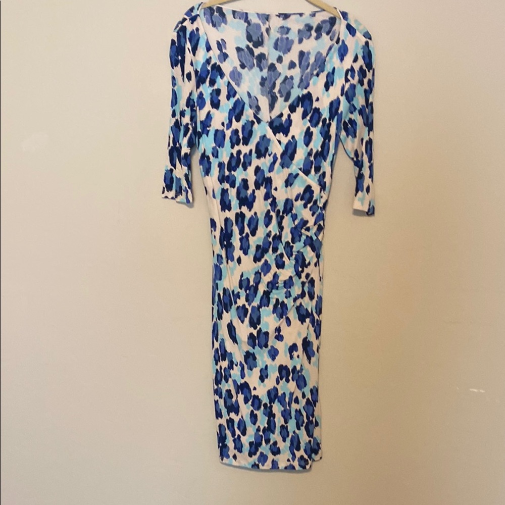 Blue and White Patterned Dress